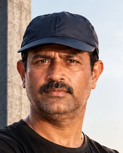 Coach Kura, founder of AKURA, in a navy cap and a black T-shirt